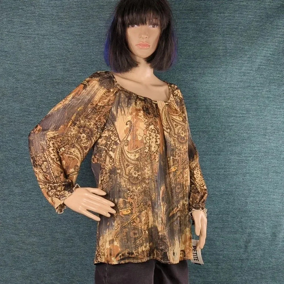 Sara Michelle Beaded Neckline Blouse - Picture 1 of 13